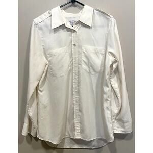 Chico’s Relaxed Shirt Women's Size 8 Modal Soft Antique White Button Up